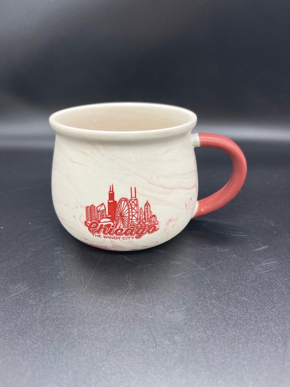 Bye Bye Chicago Mug White & Marbled Pink "The Windy City"